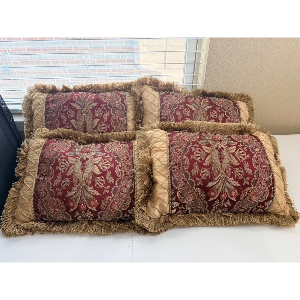 Sherry Kline PCHF China Art Red 20-inch Decorative Throw Pillows (Set of 4)